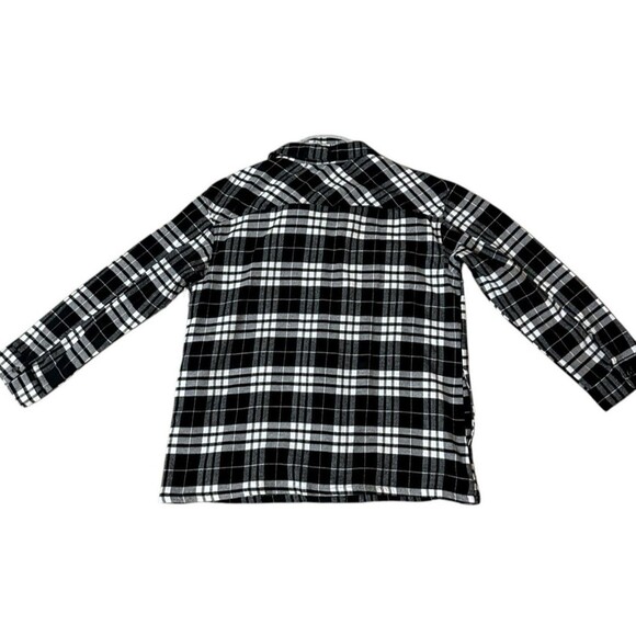 Café Marrakesh black white plaid flannel Style shirt NWT pockets L hidden button - Picture 14 of 16
